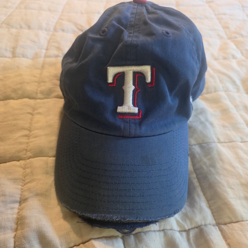 47 Brand Texas Rangers Hat Mens Large Blue Distressed MLB Baseball Cap